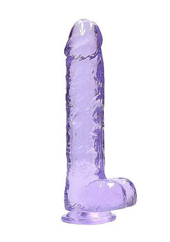 Real Cock 9in Realistic Dildo W/ Balls Purple Sex Toy