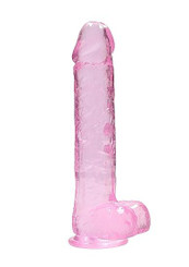 RealShaft Dildo 9in Realistic Dildo W/ Balls Pink by SHOTS AMERICA