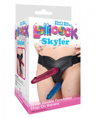 LolliPop Dildo Skyler Double Penetration Strap On Harness by Curve Novelties