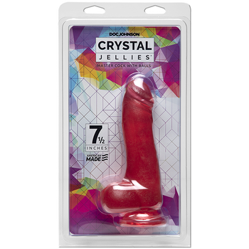 Crystal Jellies Master Cock W/ Balls 7.5 In Pink Sex Toys