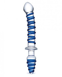 Glas 10 inches Mr. Swirly Double Ended Glass Dildo & Butt Plug Best Sex Toys