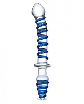 Glas 10 inches Mr. Swirly Double Ended Glass Dildo & Butt Plug Best Sex Toys