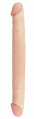 Basix Rubber Works 12 Inches Double Dong Beige Best Adult Toys