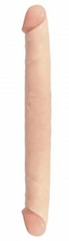 Basix Rubber Works 12 Inches Double Dong Beige Best Adult Toys