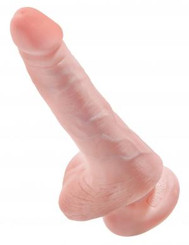 King Cock 6 inches Cock with Balls Beige Dildo Adult Toy