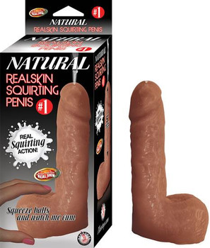 Natural Realskin Fluid-compatible Penis #1 Brown Dildo by NassToys