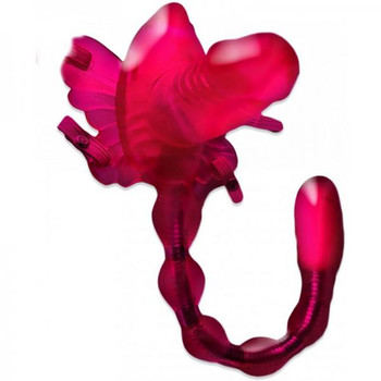 Wet Dreams Butterfly Baller Sex Harness With Dildo & Dual Motors Sex Toys