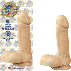 All American Lifeforms 6 Inches Dong Balls, Suction Cup Flesh Adult Sex Toys