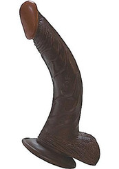 Afro American Whoppers 8in Curved Dong With Balls Adult Toys