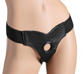 Strap U Bella Velvet Lined Leather Strap On Black by XR Brands