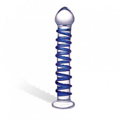 Glas Blue Spiral Glass Wand by Glas Toy