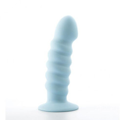 Paris 6 inches Blue Silicone Ribbed Dong by Maia Toys