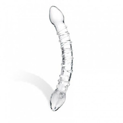 Glas Double Trouble Glass Dildo Clear by Glas Toy