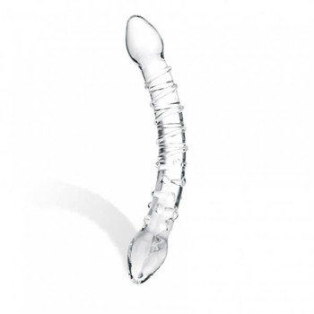 Glas Double Trouble Glass Dildo Clear by Glas Toy