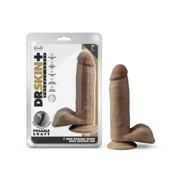 Dr. Skin Plus 7in Poseable Girthy Dildo Mocha Adult Sex Toys