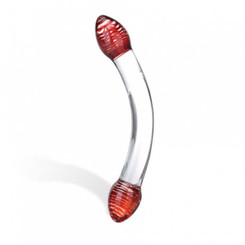 Red Head Glass Double Dildo Adult Toys