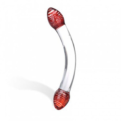 Red Head Glass Double Dildo by Glas Toy