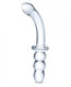 Glas 8 Inches Ribbed G-Spot Glass Double Dildo by Electric Eel Inc