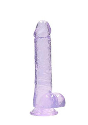 Real Cock 8in Realistic Dildo W/ Balls Purple Best Sex Toy