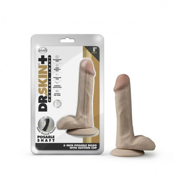 Dr. Skin Plus 6in Poseable Dildo Vanilla by Blush Novelties