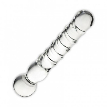 Joystick Glass Dildo Wand Anal & G-Spot Clear Adult Toy