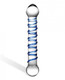 Glas 6.5 inches Glass Spiral Dildo Clear, Blue by Glas Toy