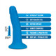 Neo Elite 6in Dual Density Penis Neon Blue by Blush Novelties - view 2