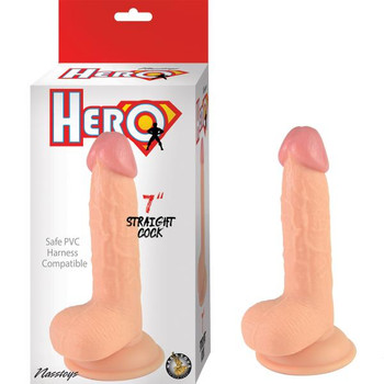 Hero 7in Straight Cock Dildo Adult Toy