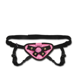 The Lux Fetish Velvet Strap On Harness Pink O/S Sex Toy For Sale