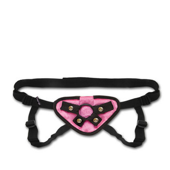 Lux Fetish Velvet Strap On Harness Pink O/S Sex Toys
