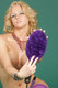16in Ping Pong Paddle W/Purple Faux Fur Adult Sex Toy