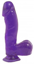 Basix Rubber Works 6.5 inches Purple Dong Suction Cup