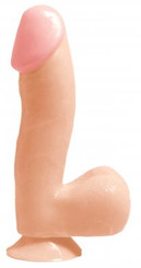 Basix Rubber Works 6.5 inches Beige Dong With Suction Cup Adult Sex Toys