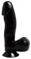 Basix Rubber Works 6.5 inches Dong with Suction Cup Black