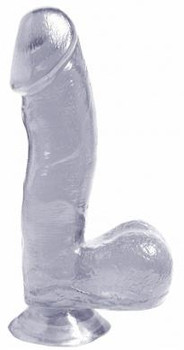Basix Rubber Works 6.5 inches Clear Dong Suction Cup Adult Toys