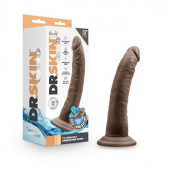 Dr. Skin Glide 7.5in Self Lubricating Dildo Chocolate Sex Toy