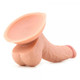 All American Mini Whoppers 5 inches Curved Dong, Balls Beige by NassToys - Product SKU NW23921