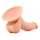 All American Mini Whoppers 5 inches Curved Dong, Balls Beige by NassToys - view 2