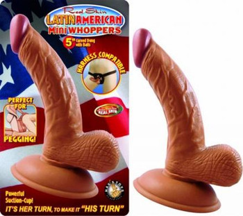 Latin American 5in Curved Dong W/Balls Latin Adult Sex Toys