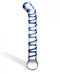 Mr Swirly 6.5 inches G-Spot Glass Dildo Clear Blue Best Sex Toys