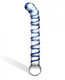 Mr Swirly 6.5 inches G-Spot Glass Dildo Clear Blue by Glas Toy