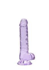Real Cock 7in Realistic Dildo W/ Balls Purple Best Adult Toys