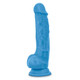 Neo 7.5 inches Dual Density Penis with Balls Neon Blue by Blush Novelties