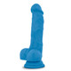 Neo 7.5 inches Dual Density Penis with Balls Neon Blue by Blush Novelties - view 4