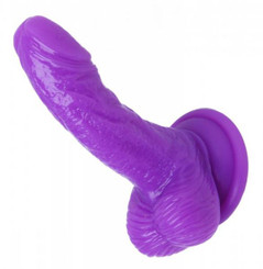 Silicone Curvy 4 inches Suction Cup Dildo Purple Sex Toys