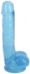 LolliPop Dildo 7 inches Slim Stick with Balls Berry Ice Blue by Curve Novelties