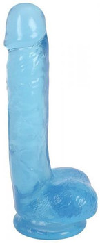 LolliPop Dildo 7 inches Slim Stick with Balls Berry Ice Blue by Curve Novelties