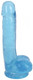 LolliPop Dildo 7 inches Slim Stick with Balls Berry Ice Blue by Curve Novelties