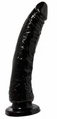 Basix Rubber 7 inches Slim Dong With Suction Cup Black