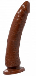 Basix Rubber 7 inches Slim Dong With Suction Cup Brown